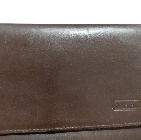 Coach Dark Brown Wallet Soft Leather Tri-fold Wallet - Picture 12 of 13
